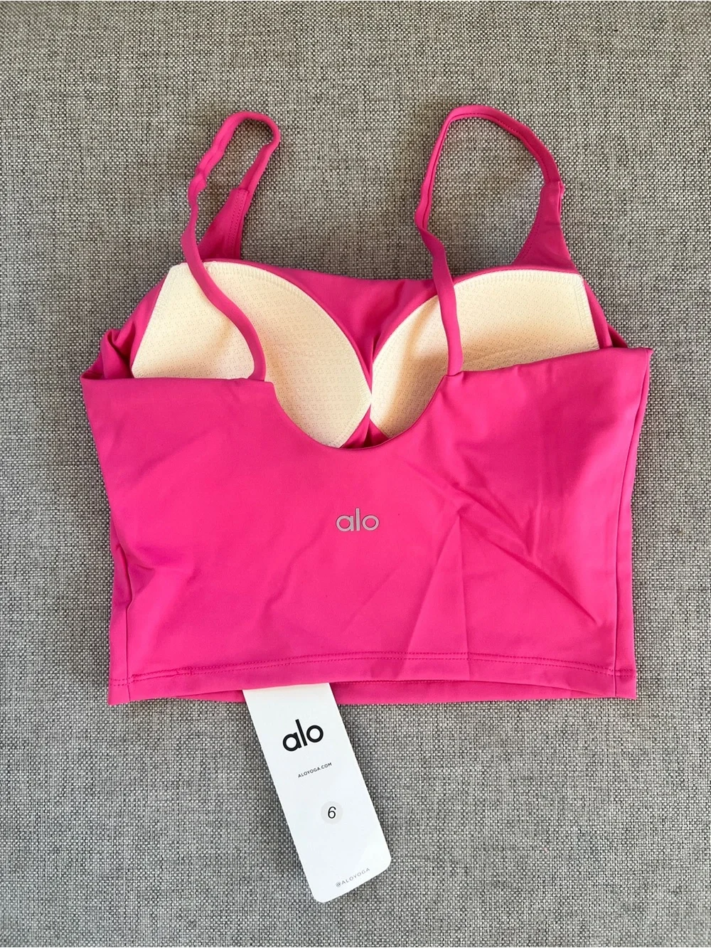 ALO Yoga Bright Pink Cropped Camisole Tank